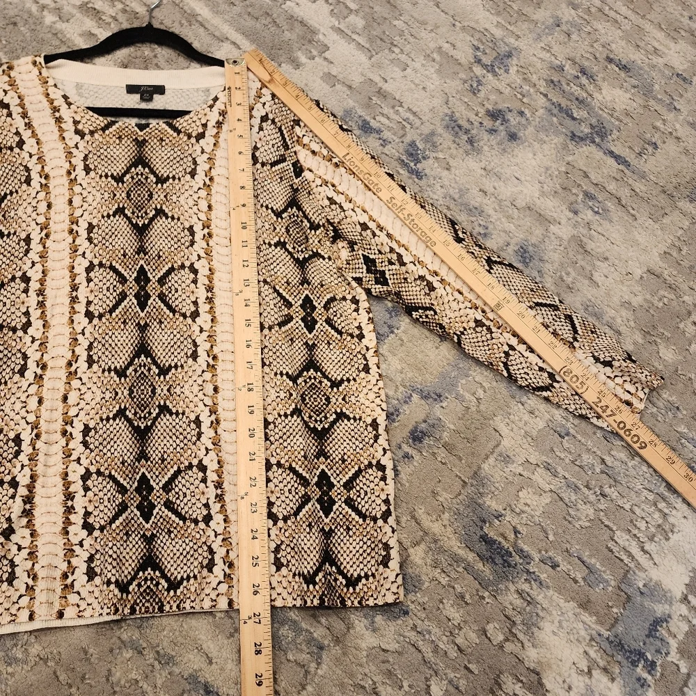 J. Crew Merino Wool Tippi Snakeskin Print‎ Sweater Size 2X